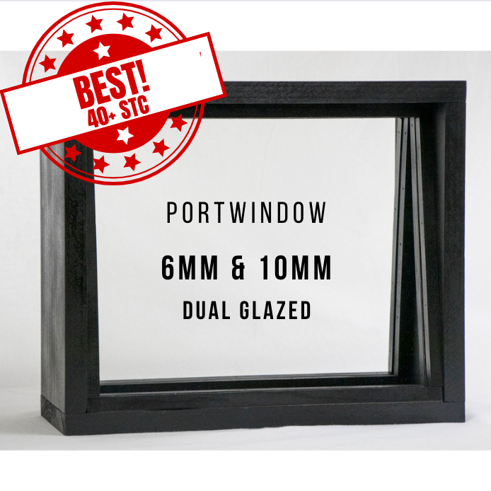 Dual Glazed: 6mm & 10mm Glass & Frame 12" x 12" OptiClear Glass Port Window *